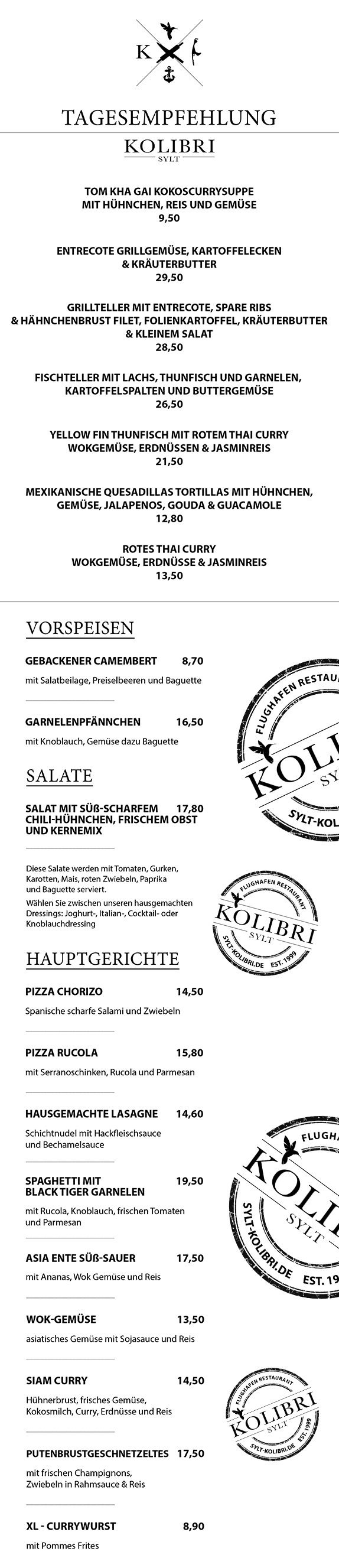 Kolibri - Ihr Restaurant im Flughafen auf Sylt